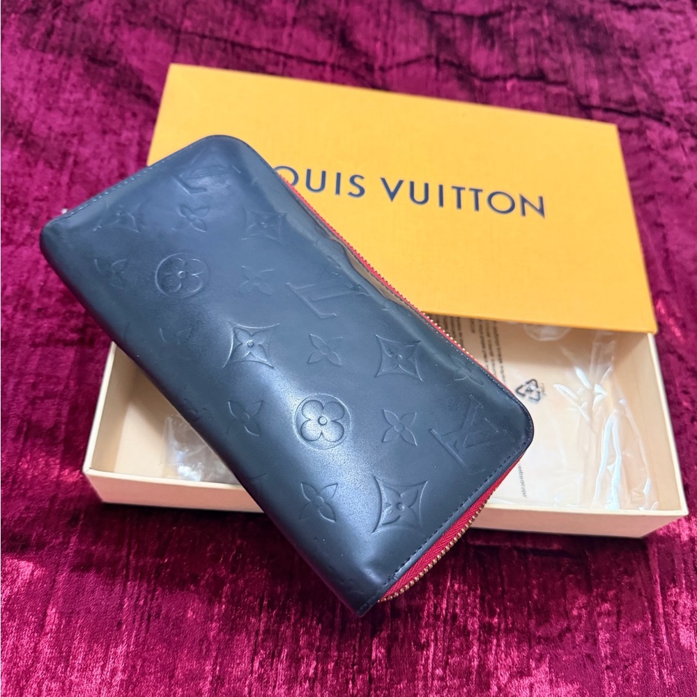 Louis Vuitton Black Embossed Zip Wallet